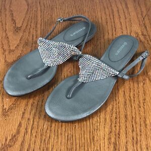 Dressbarn Jeweled mesh sandals in pastel sparkles EUC size 8.5